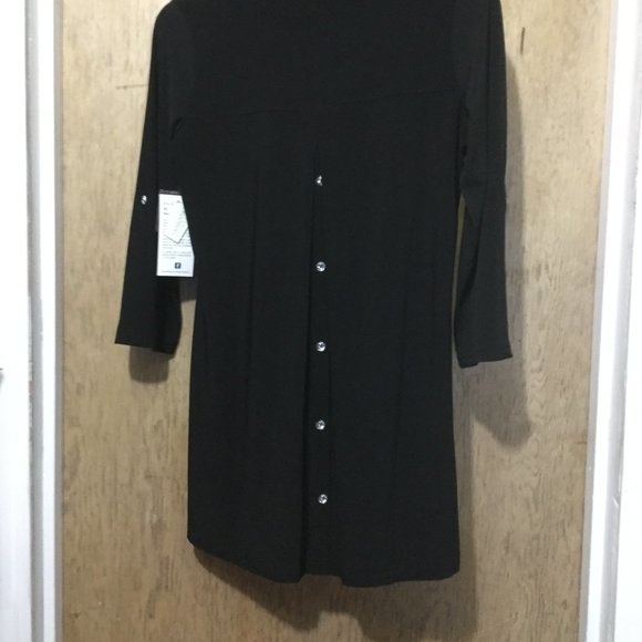 NWT Mango Tango Black tab sleeves Swarovski elements tunic style top size small - Picture 4 of 8